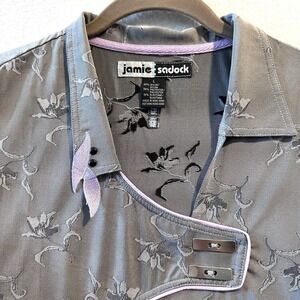 Jamie Sadock L Large Golf Performance Cheongsam Collar Asian Oriental Floral Top